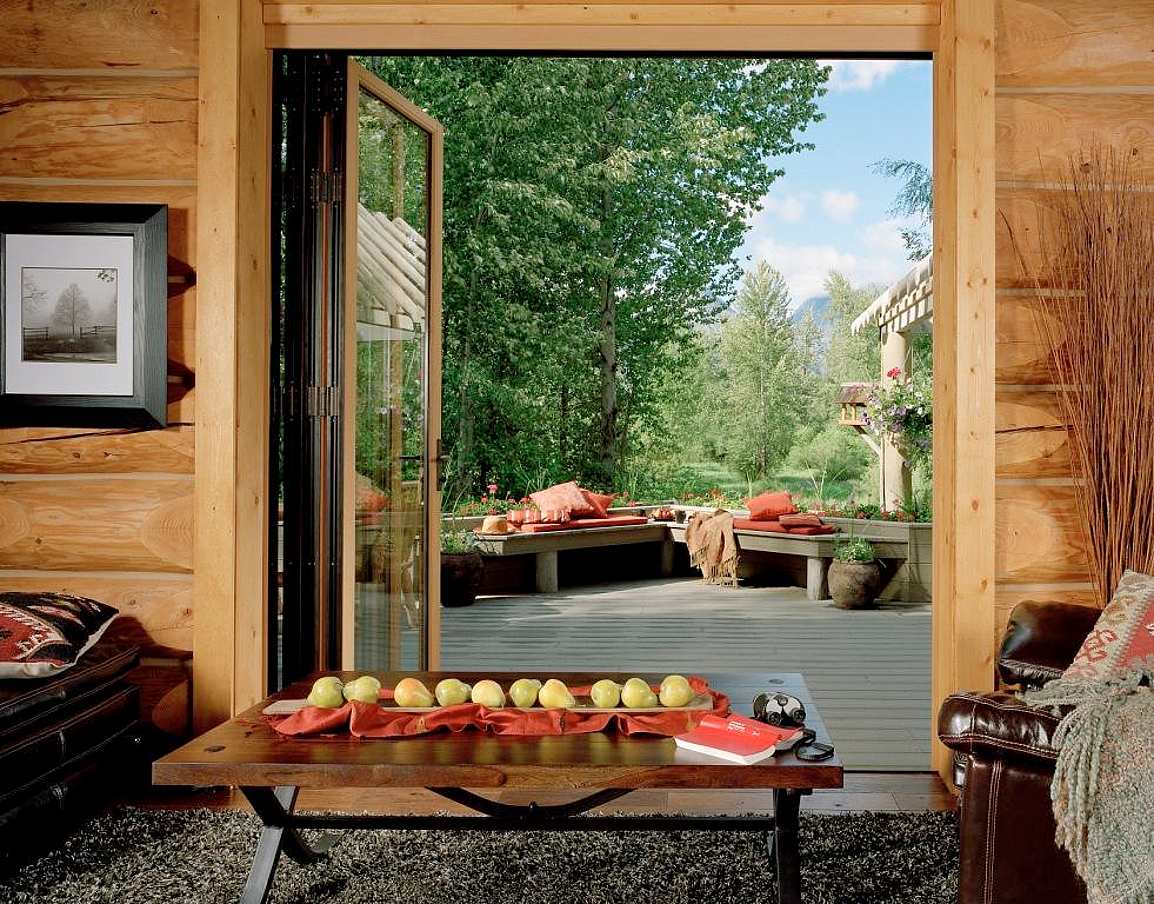 Slimmest Wood Framed Folding Glass Wall