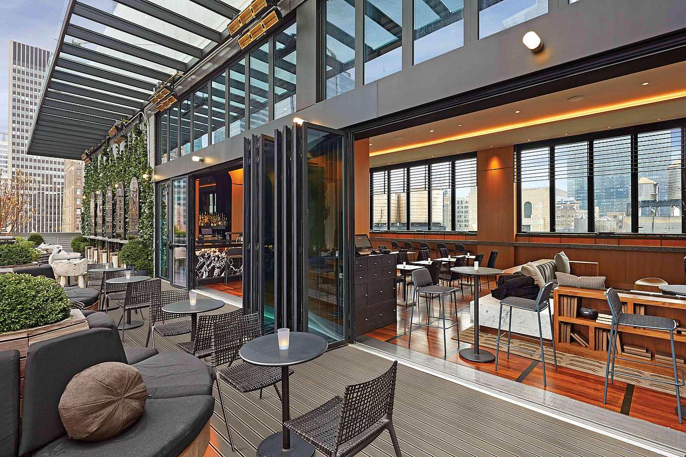 NanaWall SL70 systems to create a seamless transition at Castell Lounge