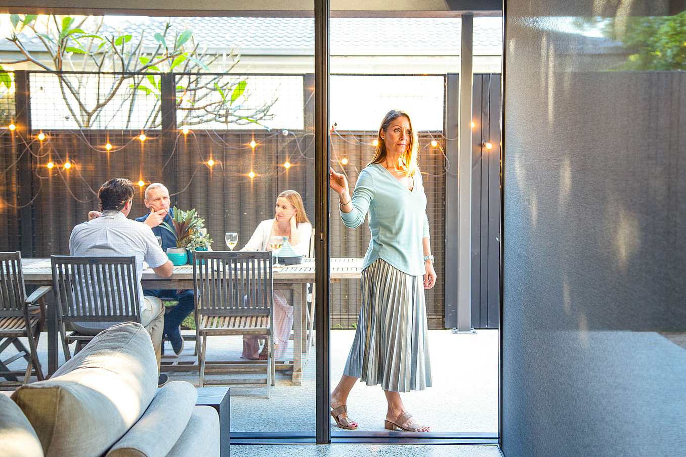 Large opening glass patio doors and screens