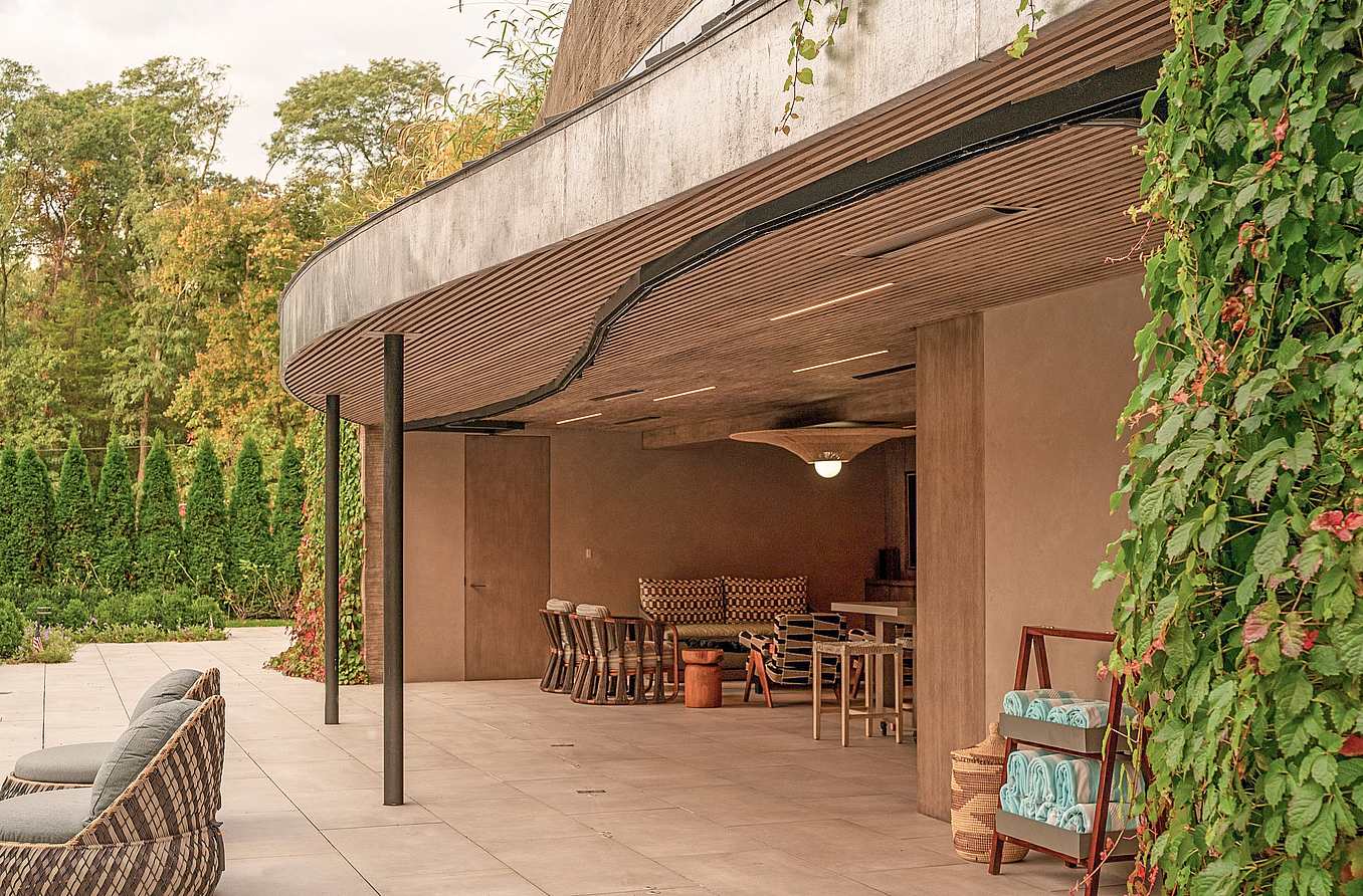NanaWall single track sliding glass door in pool house