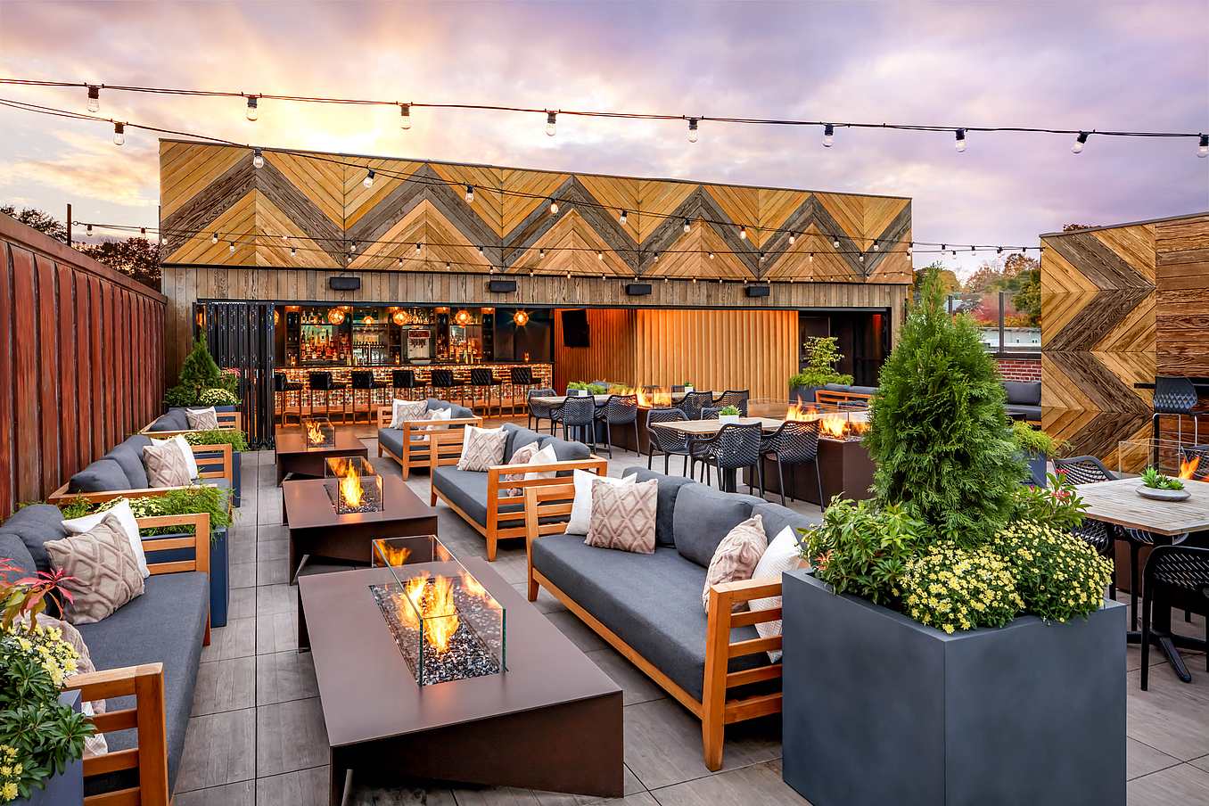 Commercial Rooftop with Opening Glass Doors