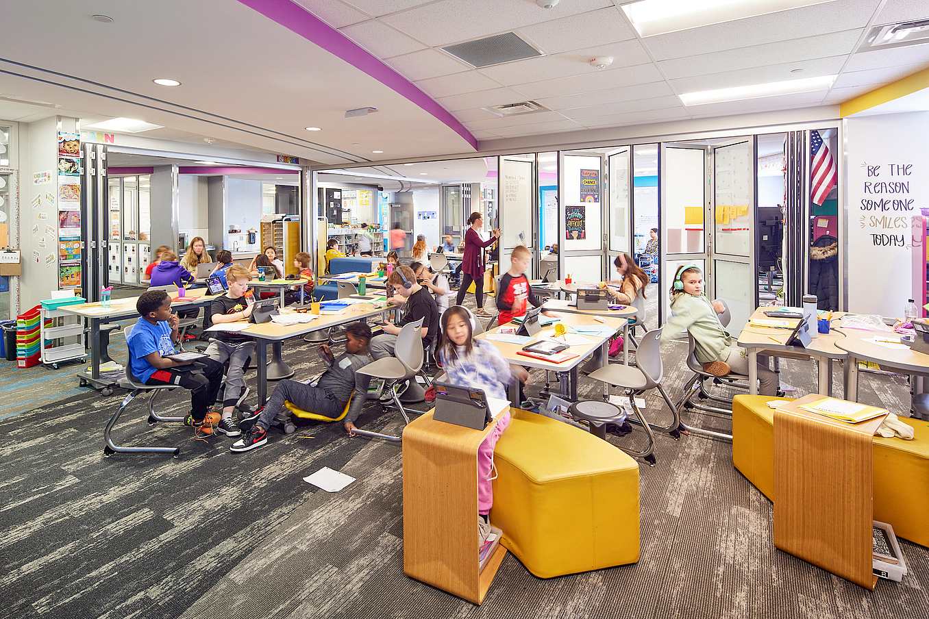 modern learning environments with NanaWall operable glass walls
