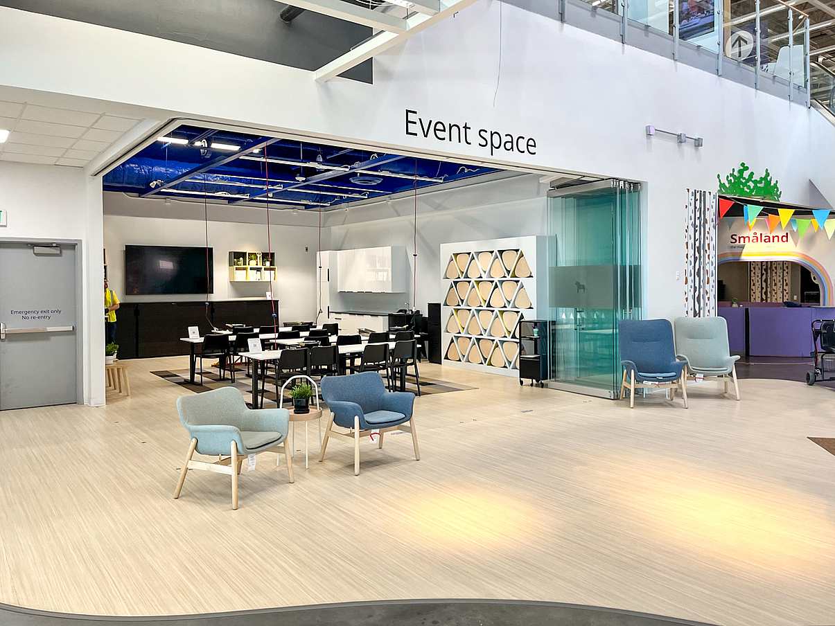 interior commercial glass door system at IKEA by NanaWall