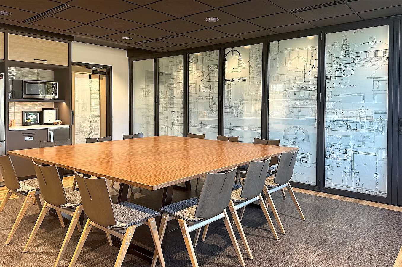 interior opening glass wall system