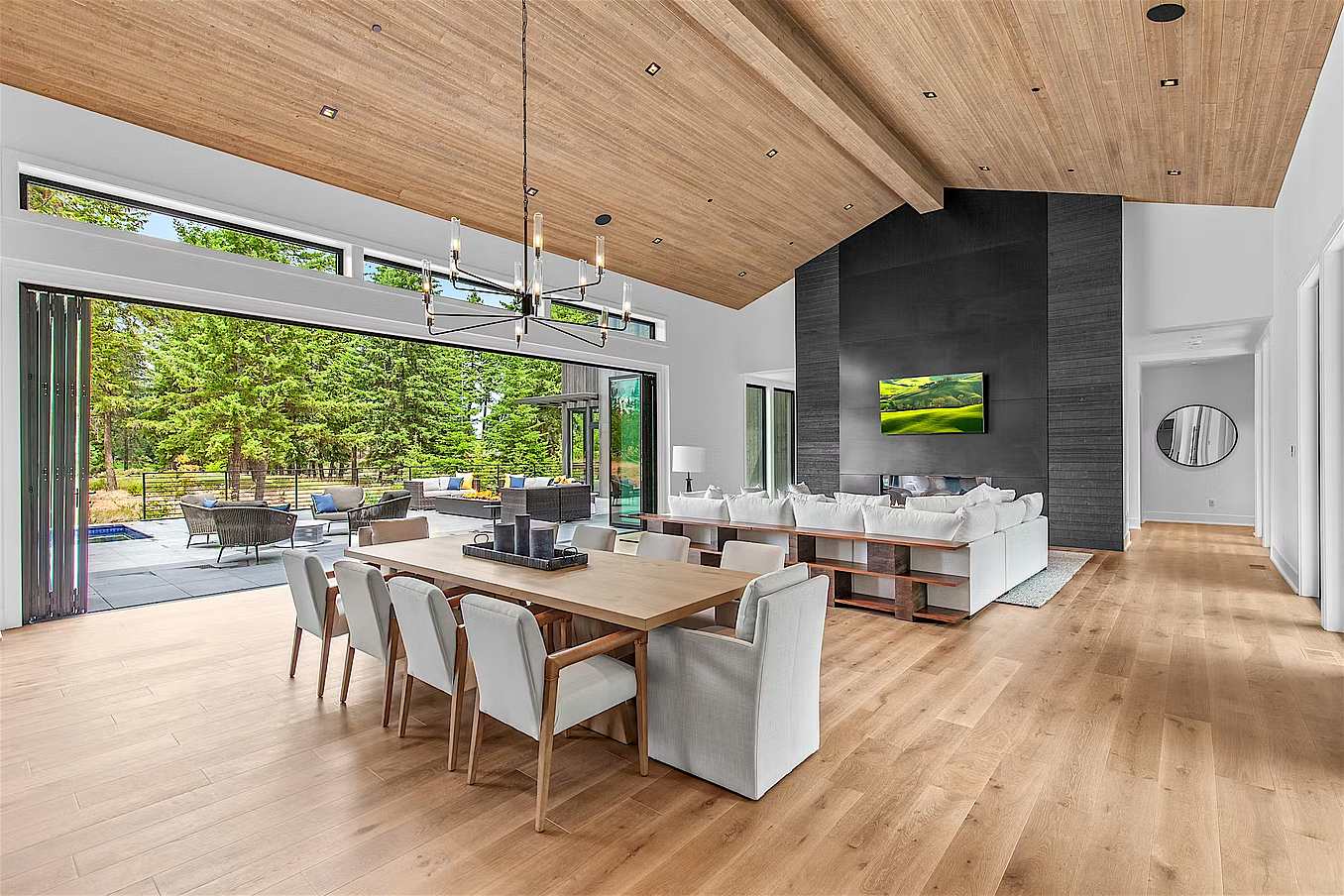 opening glass wall in living room design
