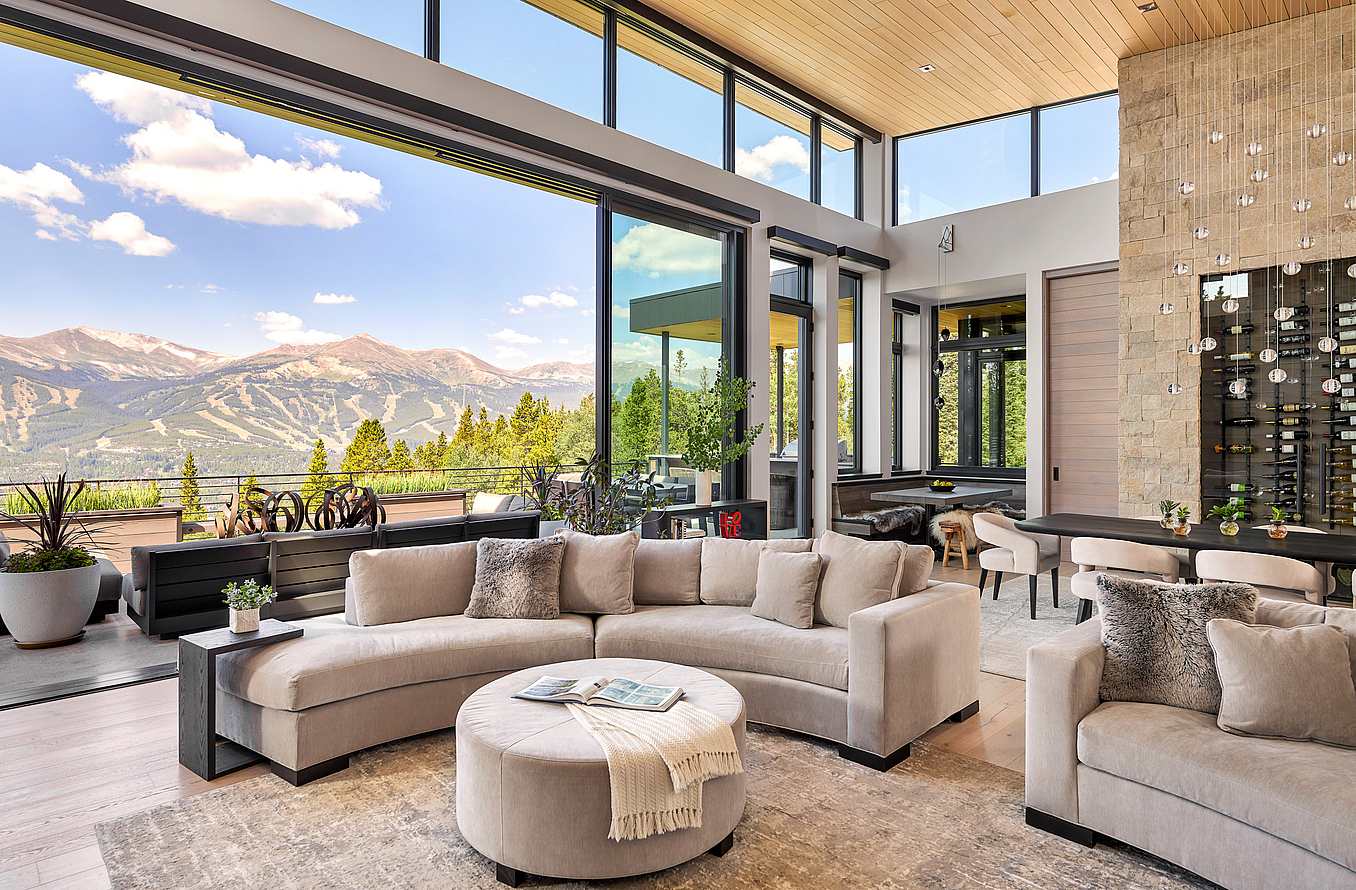 minimal sliding glass walls