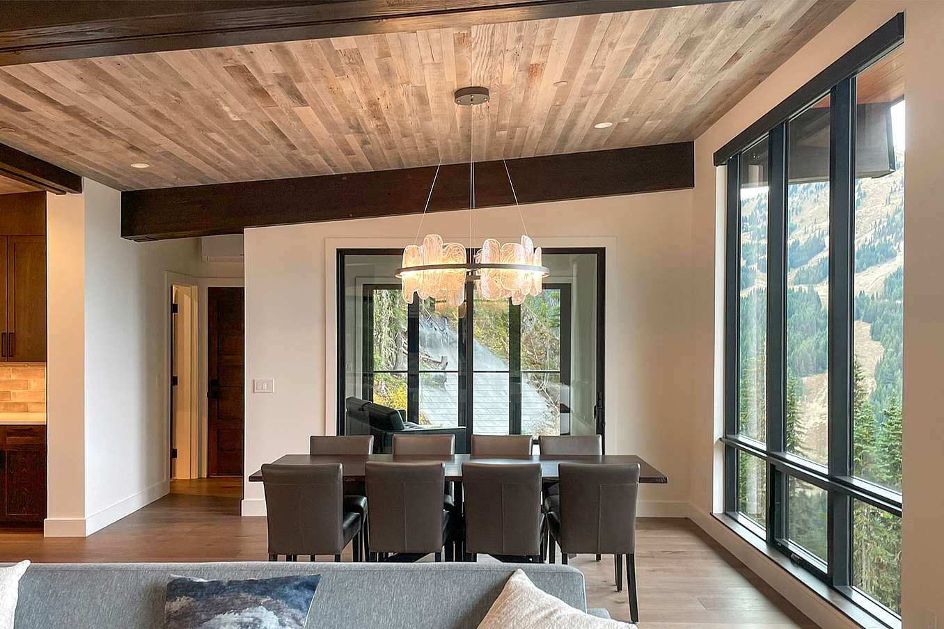 prefab home interior in snowy Washington