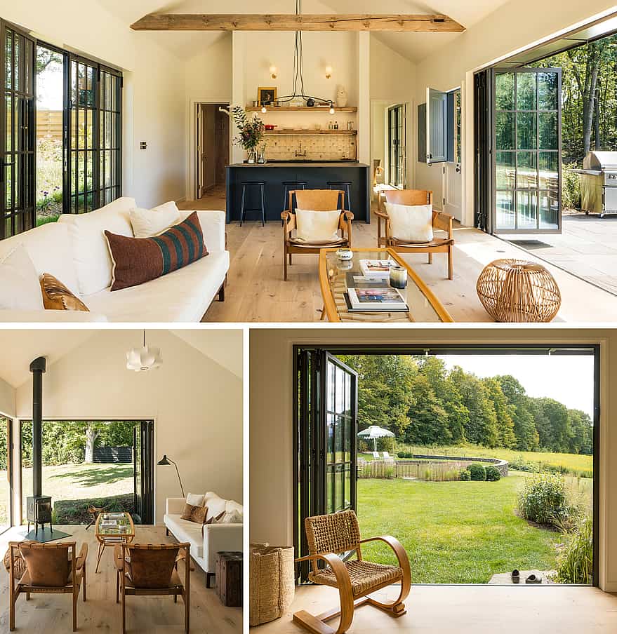 Modern ADU design and NanaWall steel look folding patio door systems
