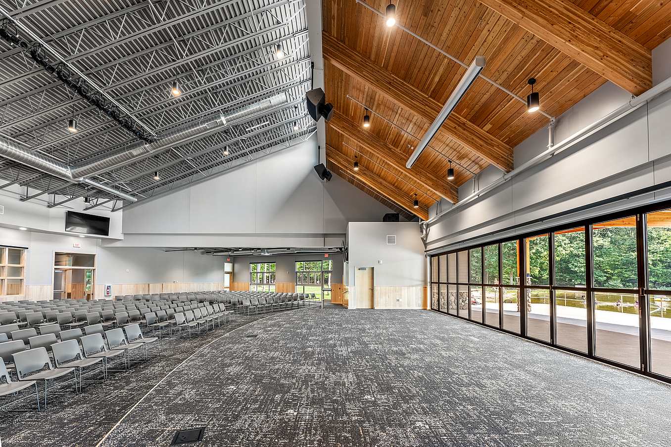event space design with retractable doors