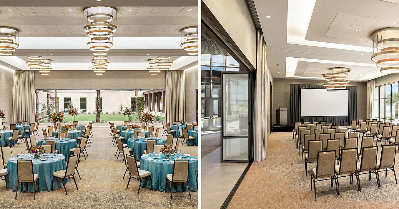 event space designed with NanaWall retractable glass door systems