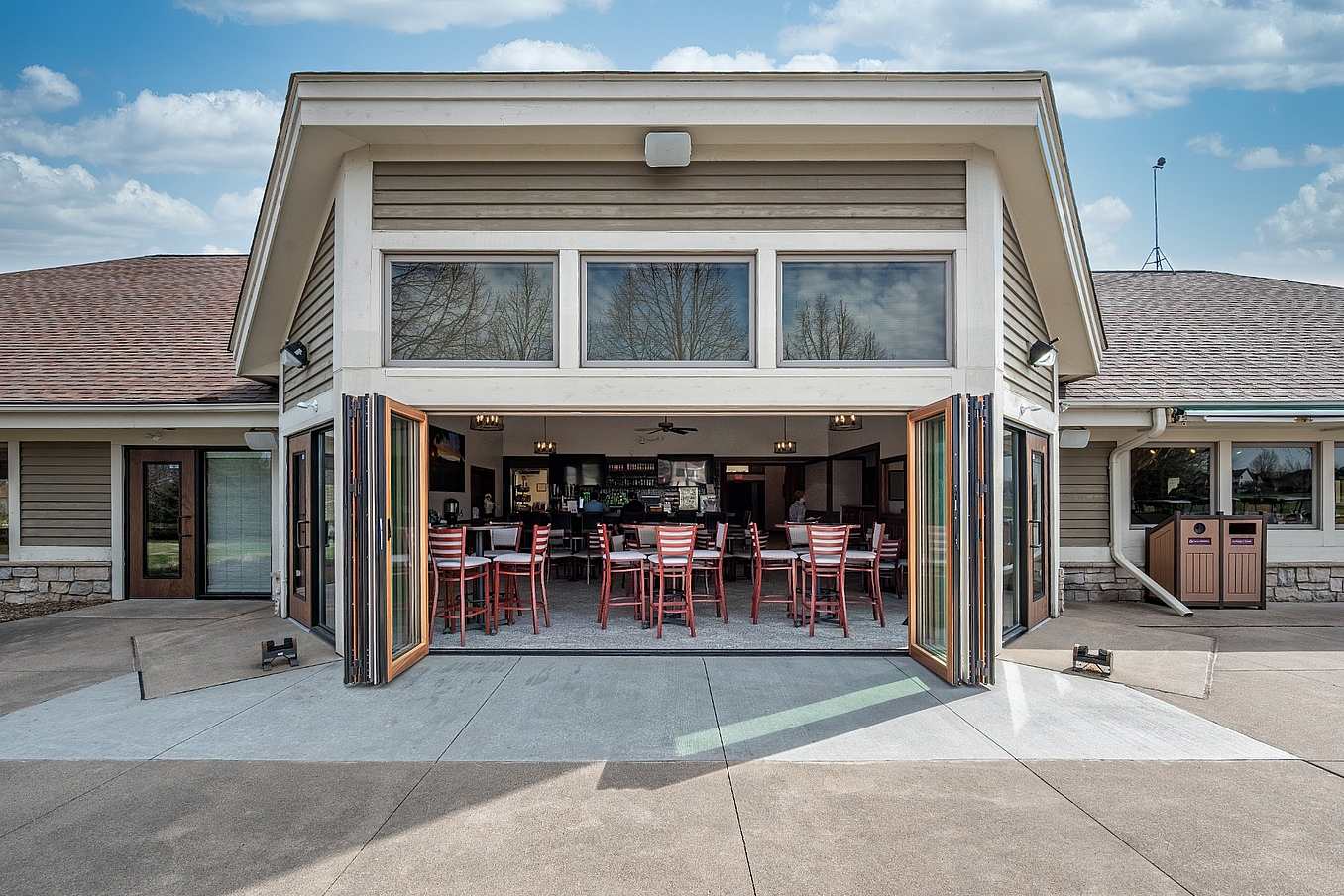 aluminum clad opening glass walls