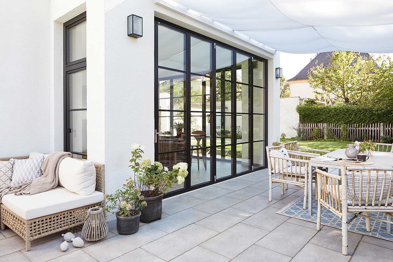 Steel Look Folding Glass Doors