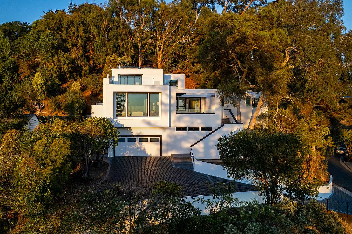 contemporary abode with retractable glass wall