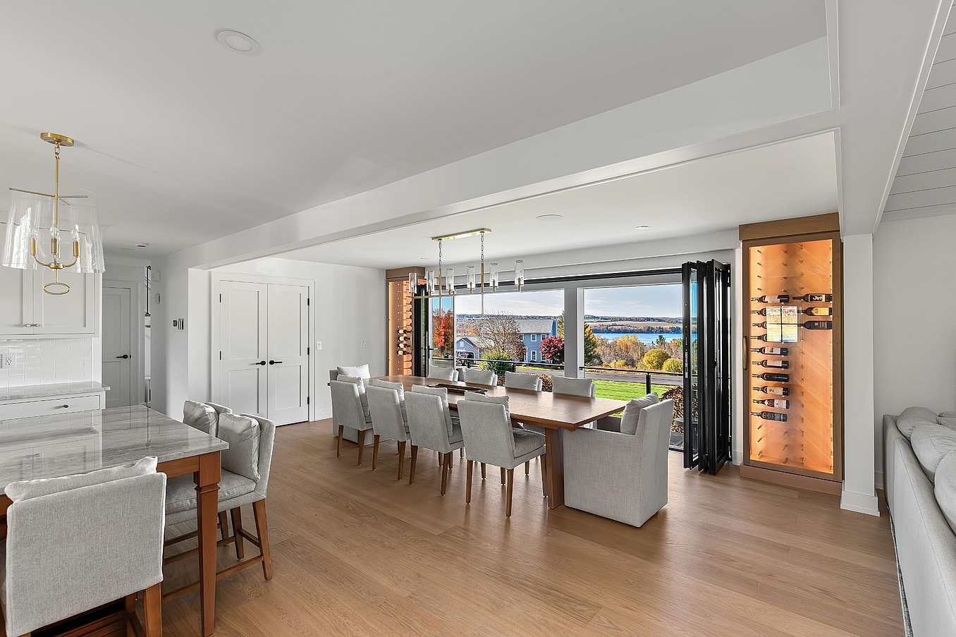 Home remodel with bifold glass door system