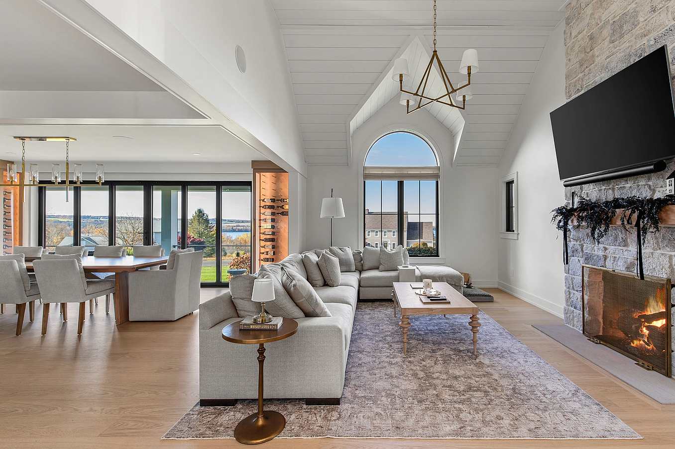 New Yorl lake home remodel inspired by NanaWall Instagram on bifold glass doors