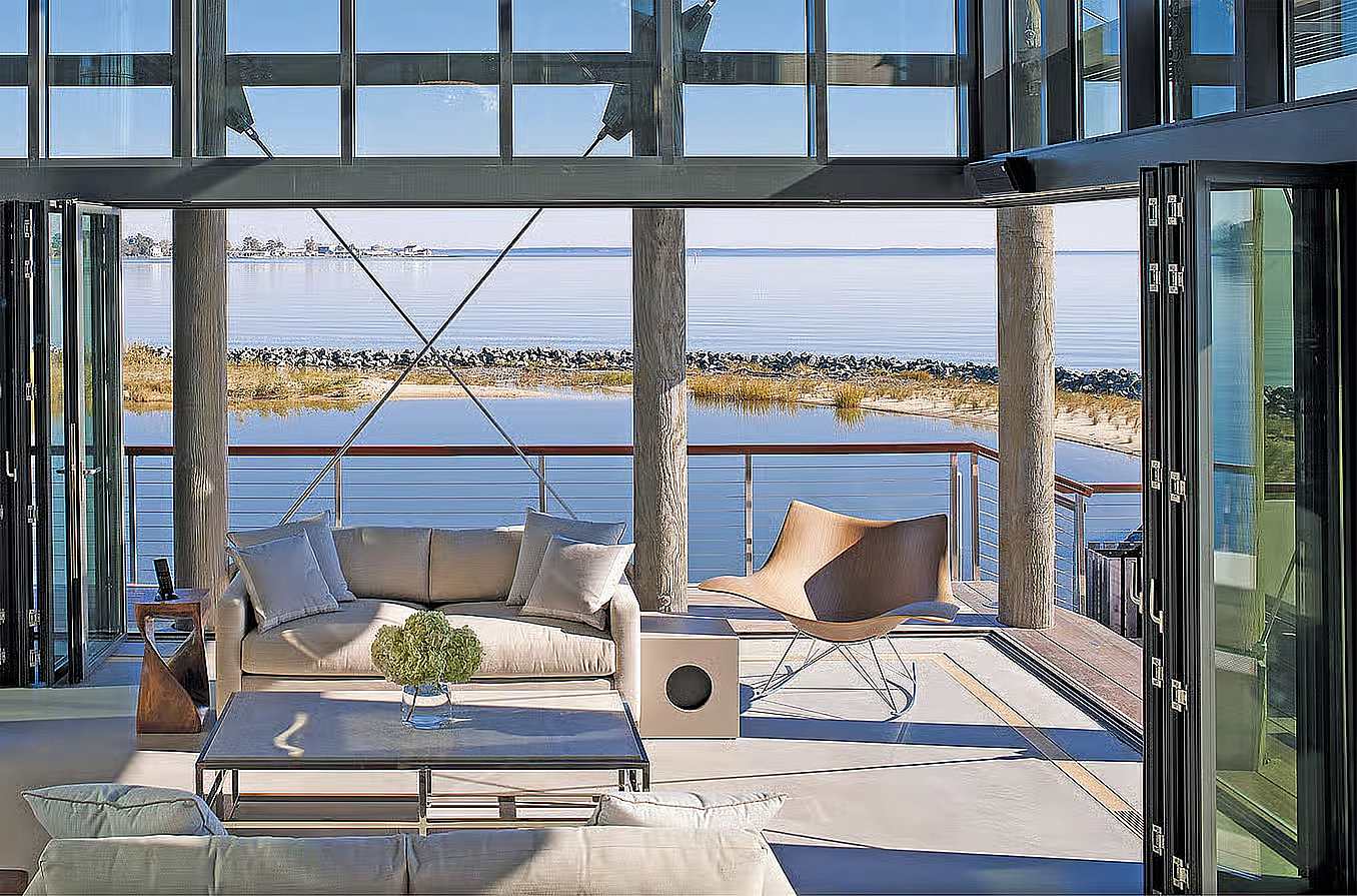 Florida Product Approved and hurricane-rated opening glass walls