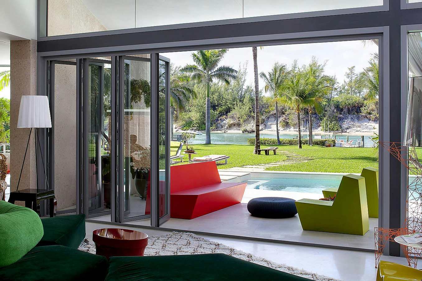 SL73 hurricane-rated folding glass doors
