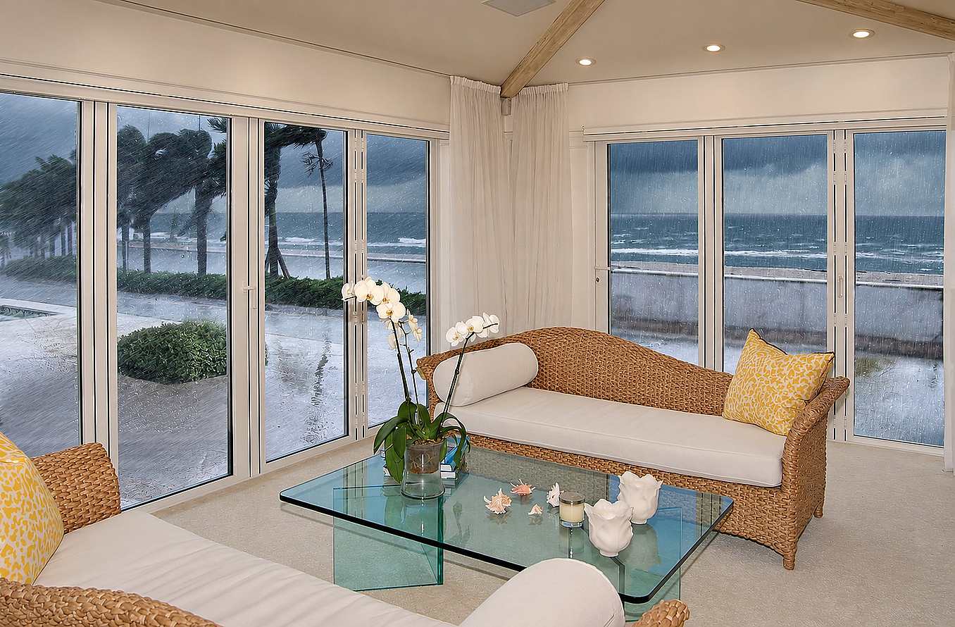 thermally broken aluminum framed hurricane-rated folding glass walls by NanaWall