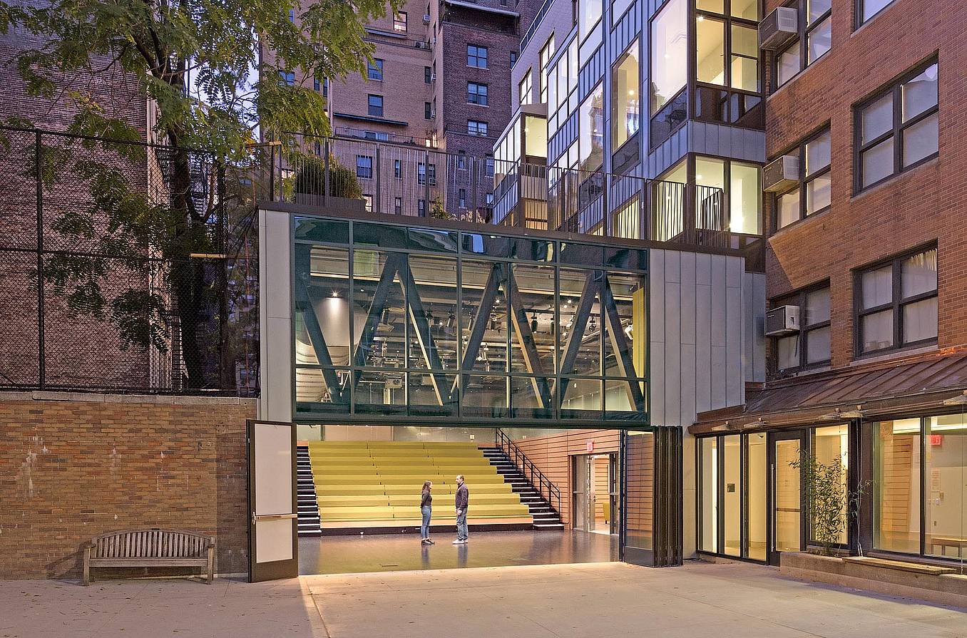 new additon to 21st century school design with folding glass walls
