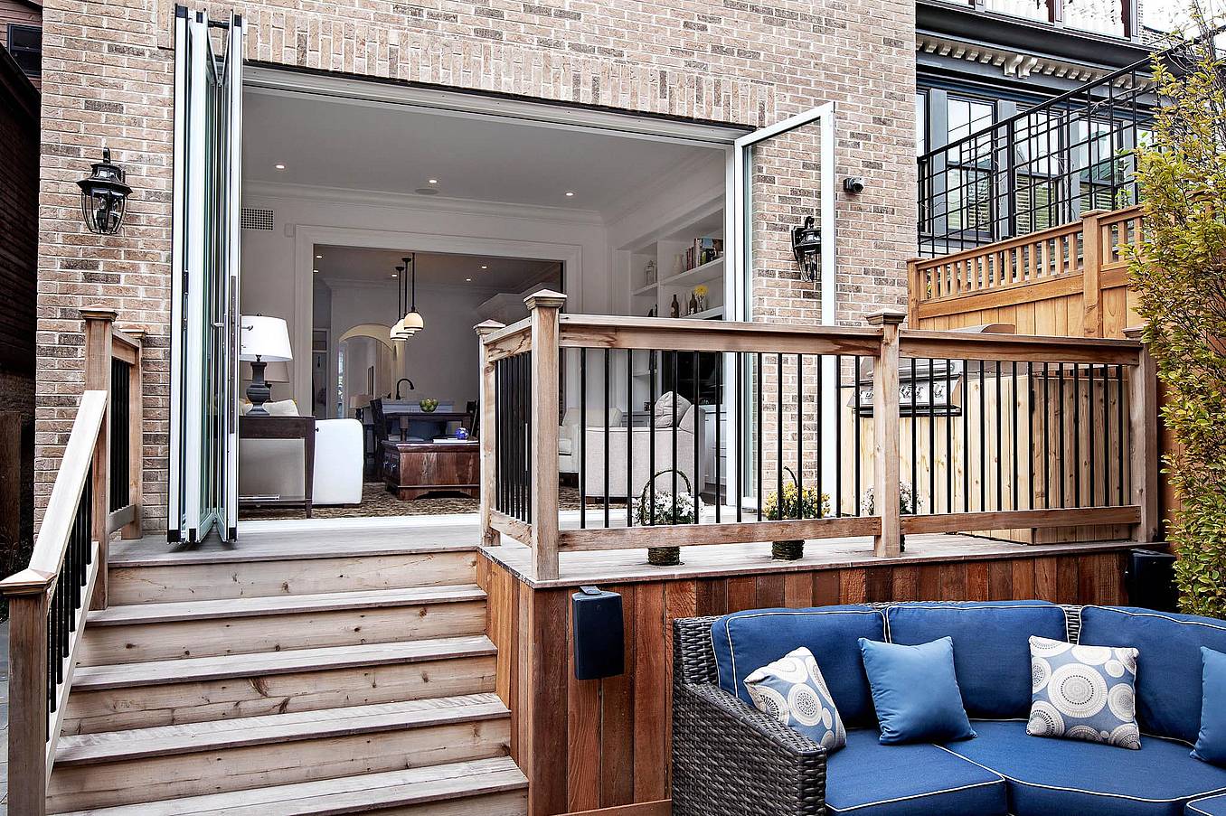 traditional slider replaced with folding patio door