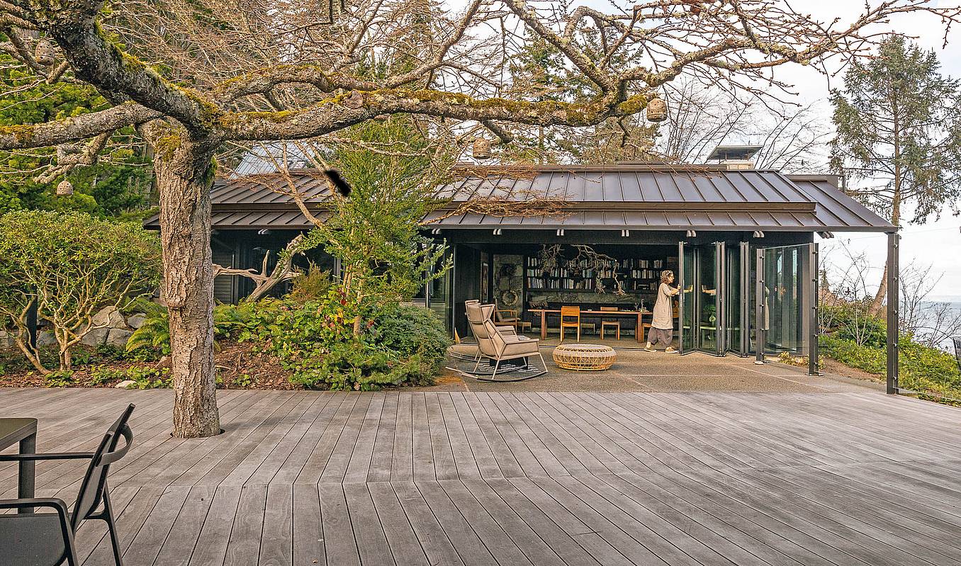 bifold glass walls in sustainable home