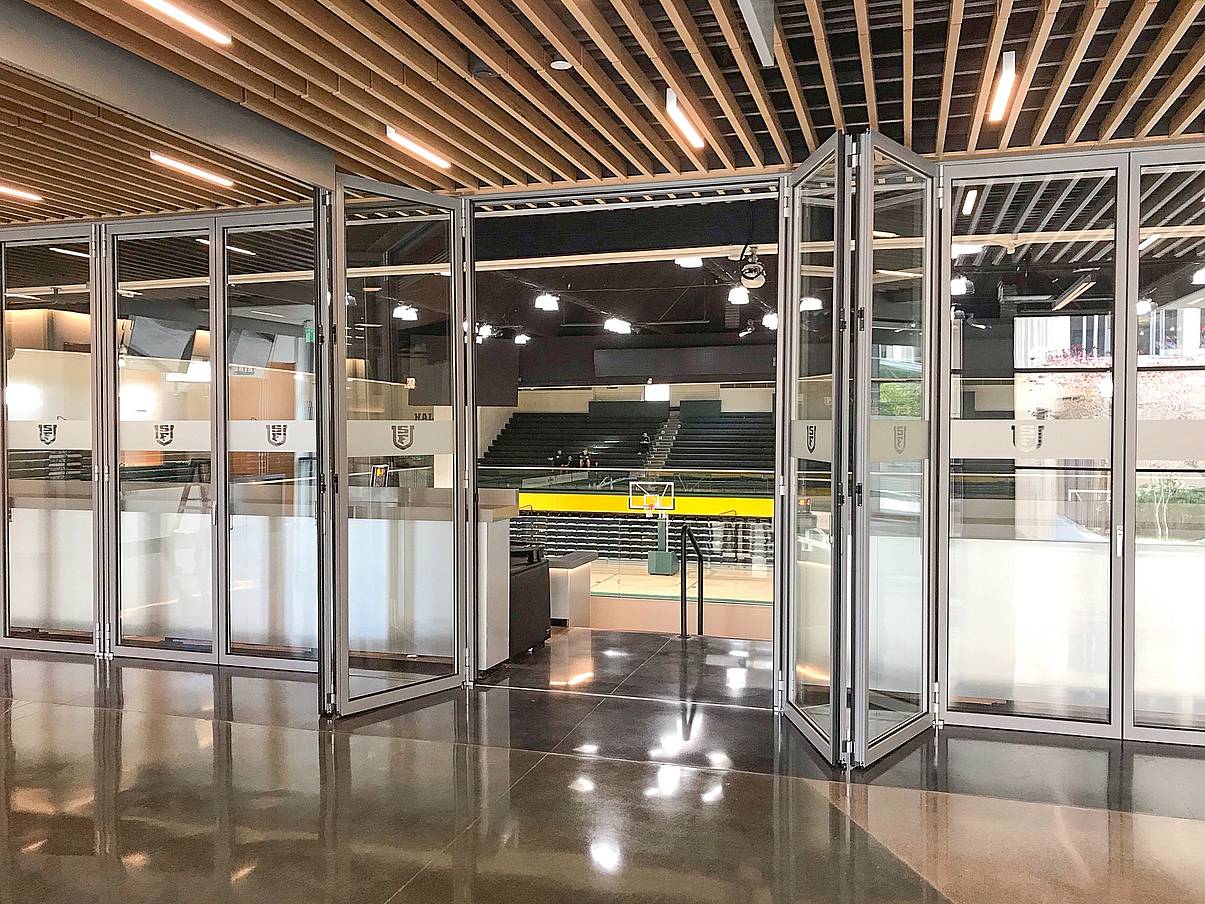 USF Dons Sobrato Center acoustic glass wall