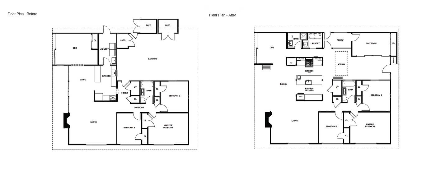 Eichler homes floorplan with NanaWall folding door