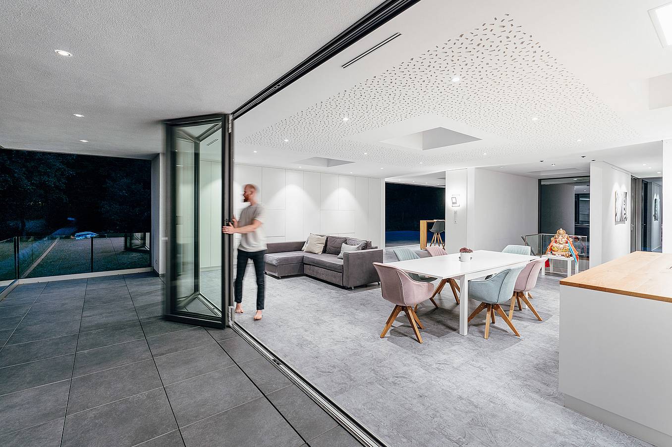 folding glass wall systems with easy operation