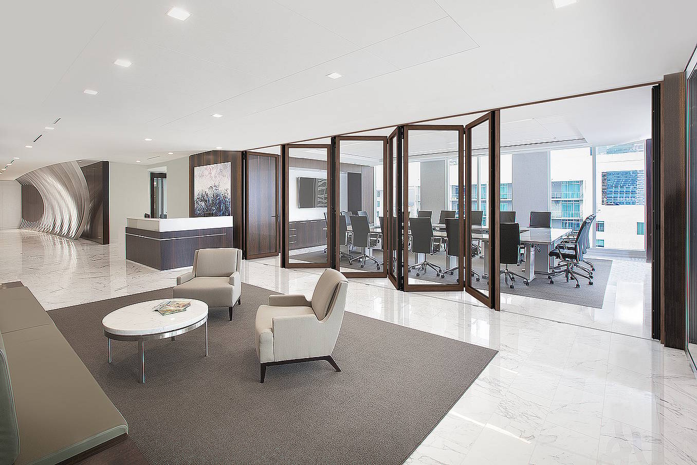 wood framed acoustical glass wall system