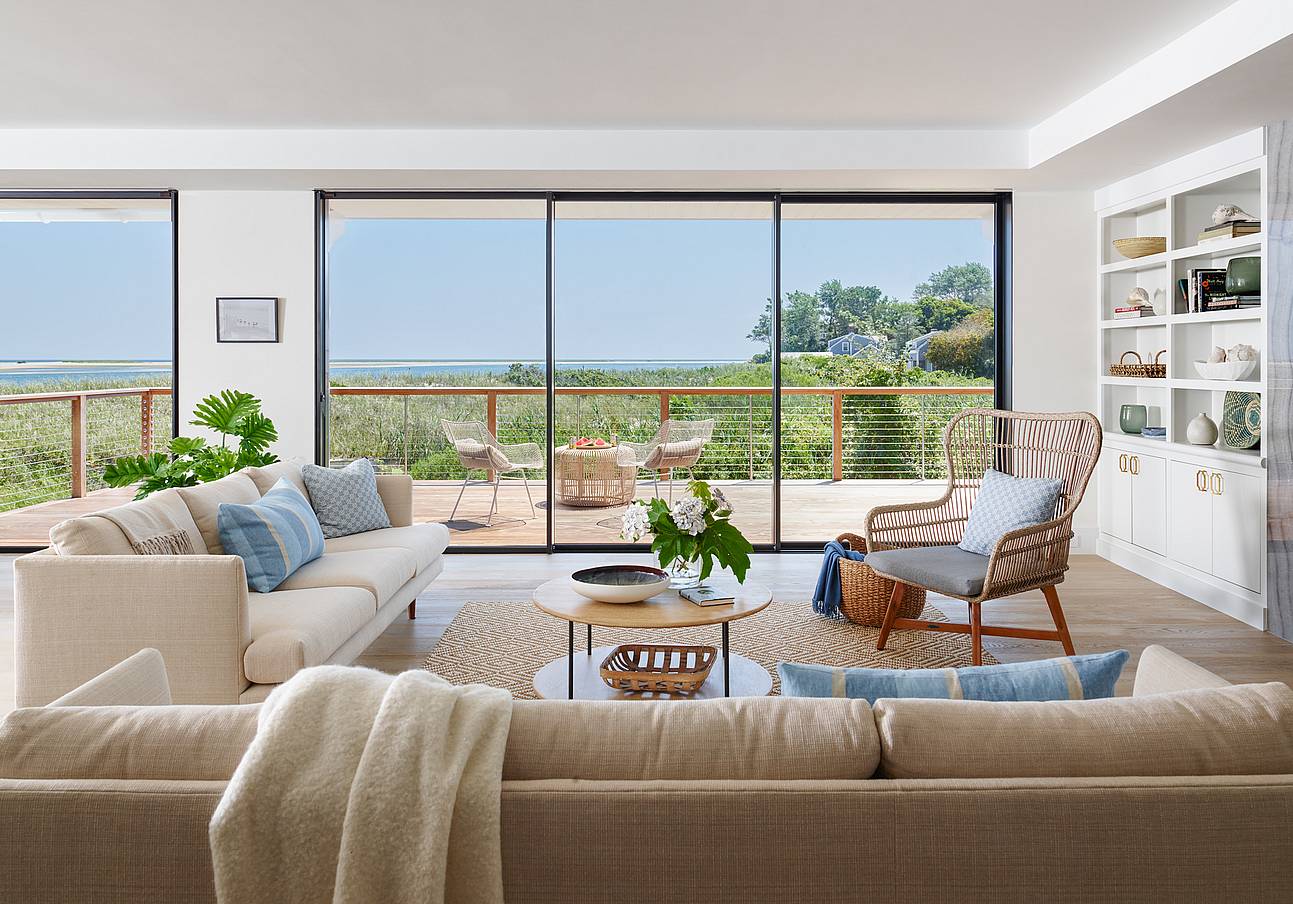 aluminum framed minimal sliding glass walls