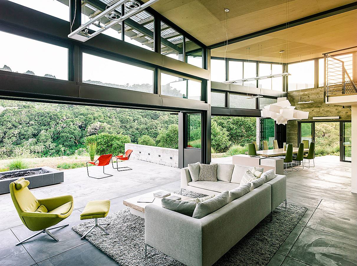 aluminum framed folding glass walls