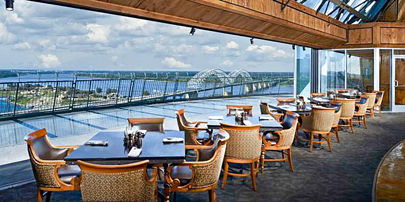 view from Lookout Restaurant folding glass walls