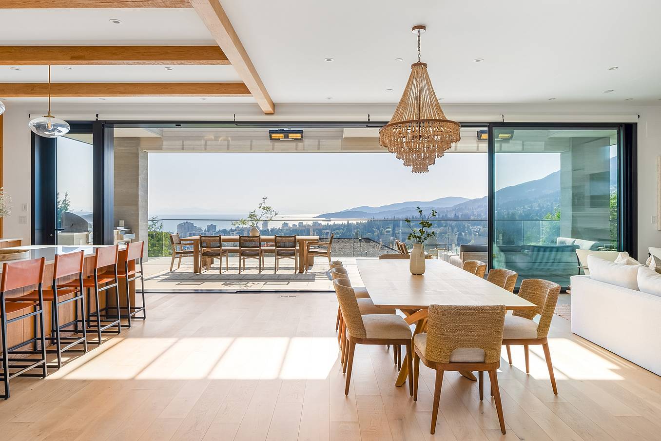 large panel sliding opening glass walls