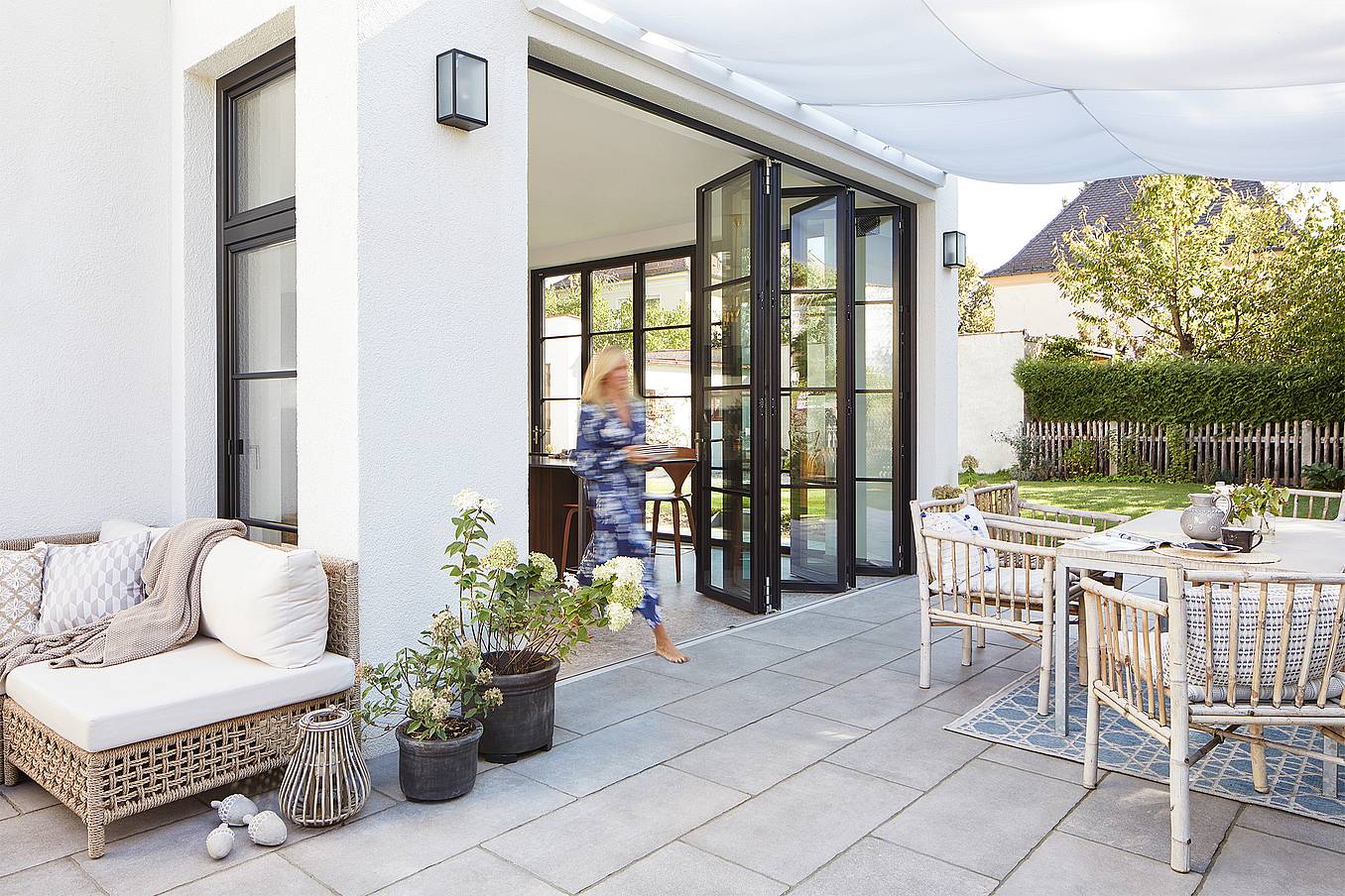 steel effect folding glass patio doors