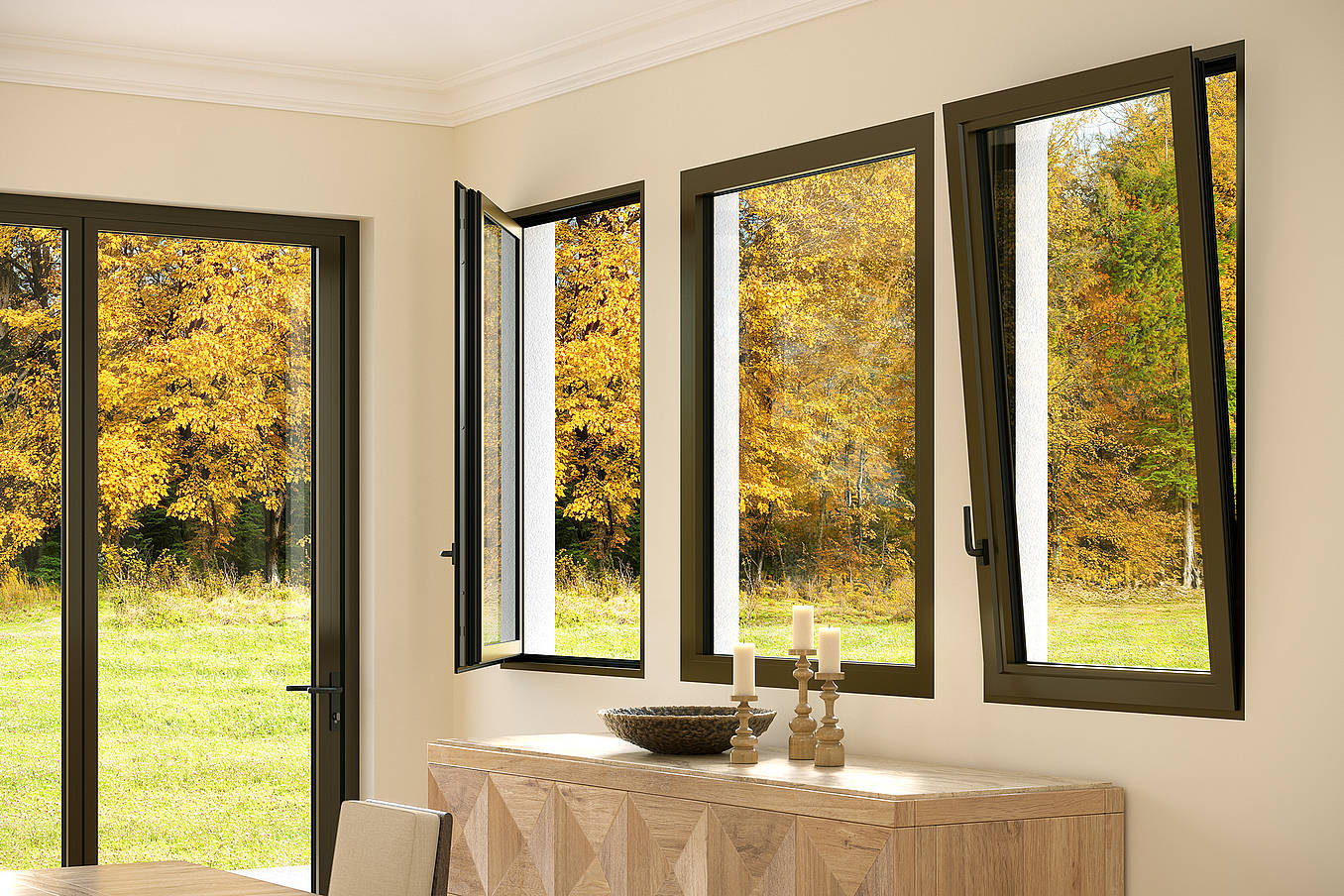 aluminum framed tilt turn windows