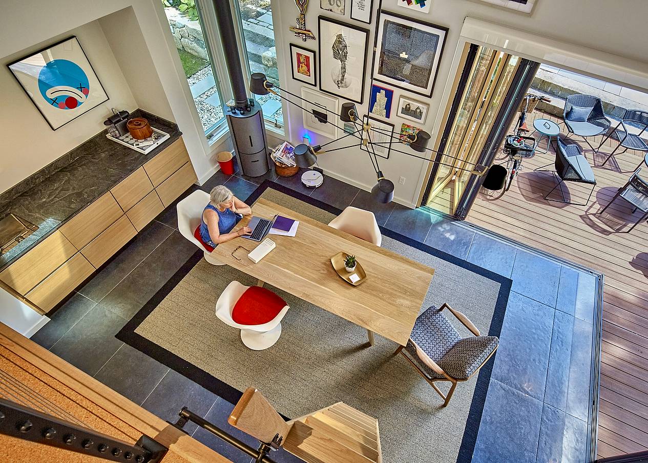 Art studio and bifold glass door