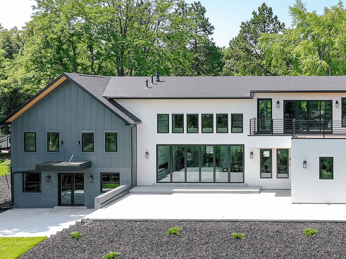modern farmhouse renovation with bifold door