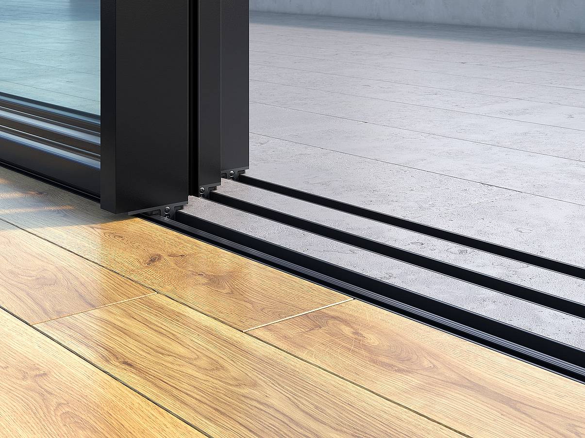 minimal sill for sliding glass door 