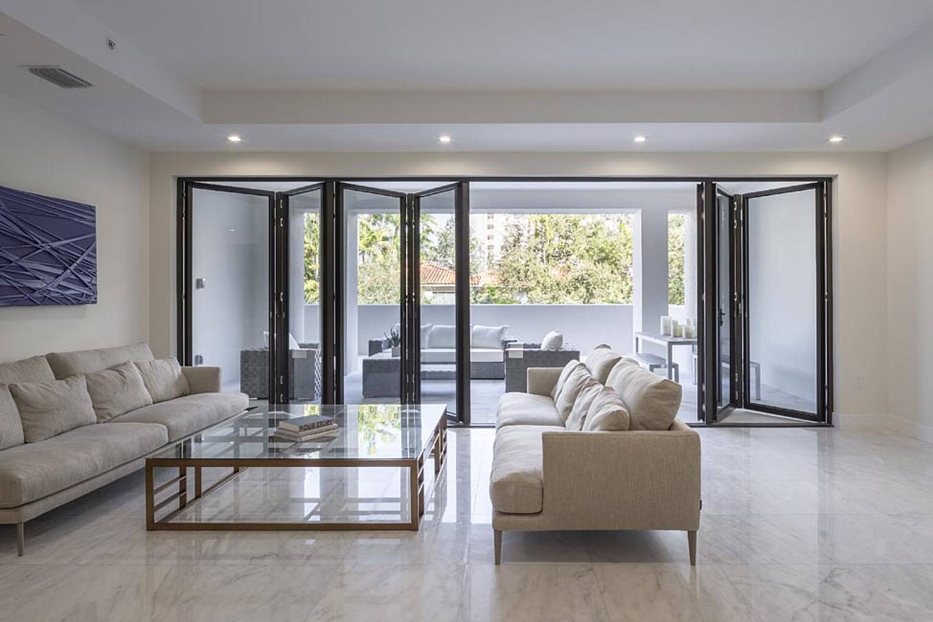 Hurricane-Rated-Folding-Glass-Doors-in-a-home