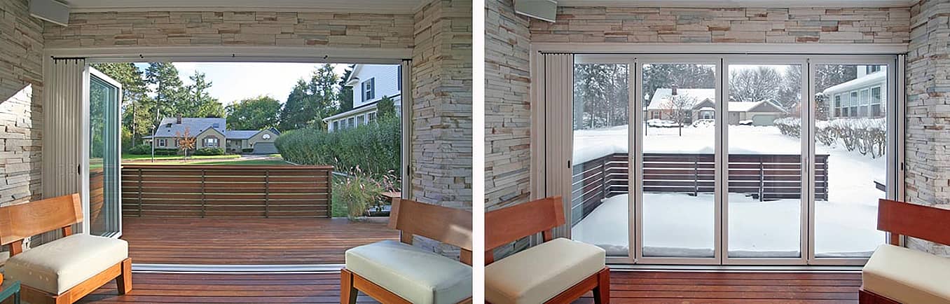 NanaWall aluminum folding glass wall system