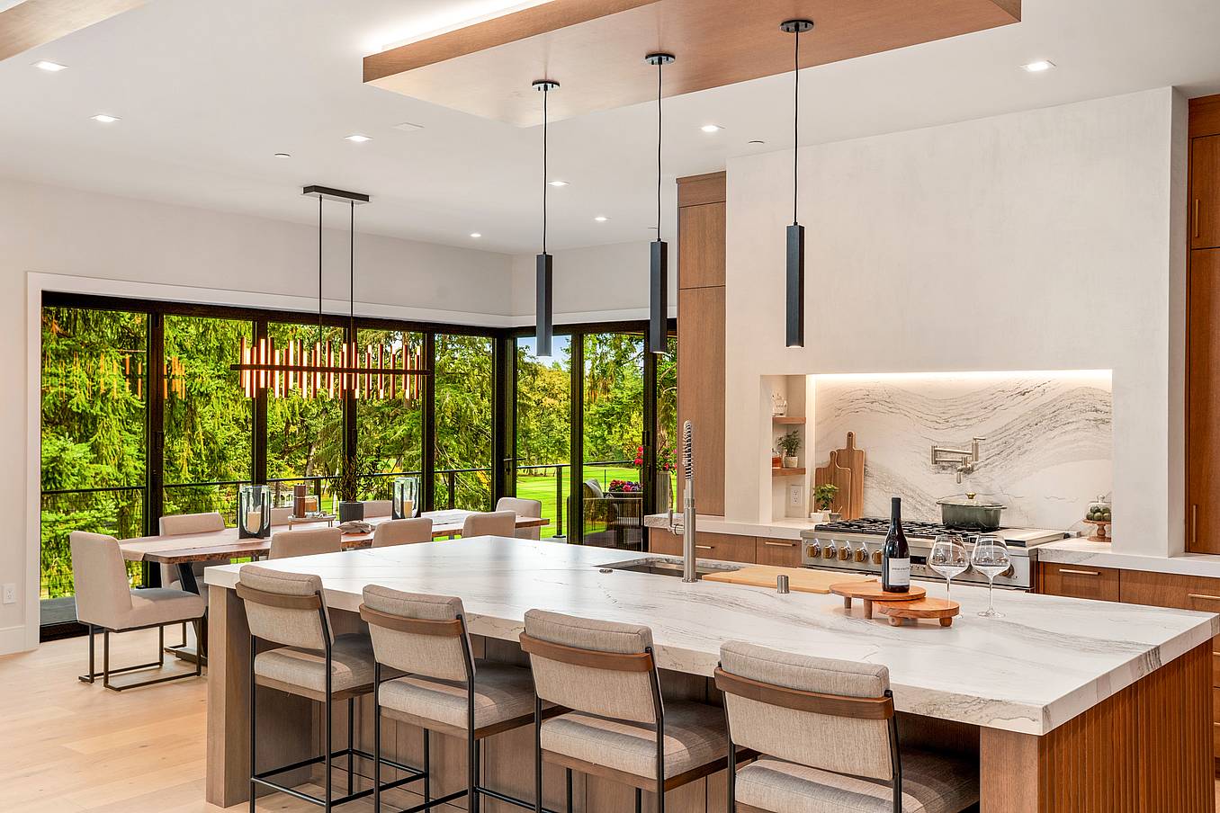 opening glass door in net-zero residential design