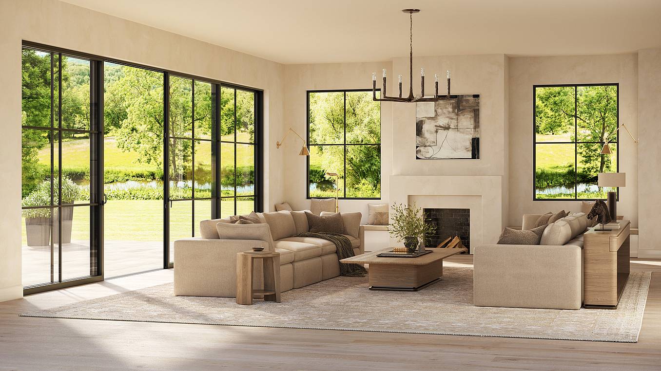 steel effect sliding glass doors with divided lites