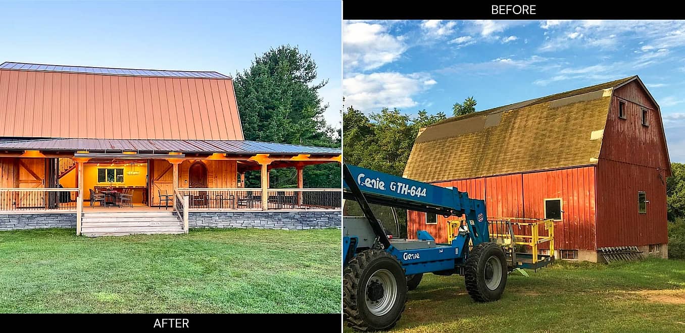 remodeled barn with NanaWall bifolding patio doors