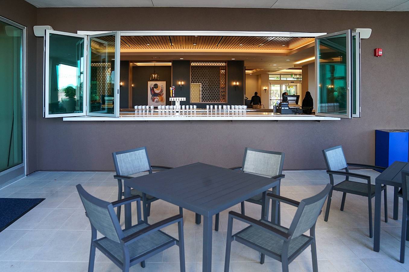 folding glass windows with FoldFlat feature