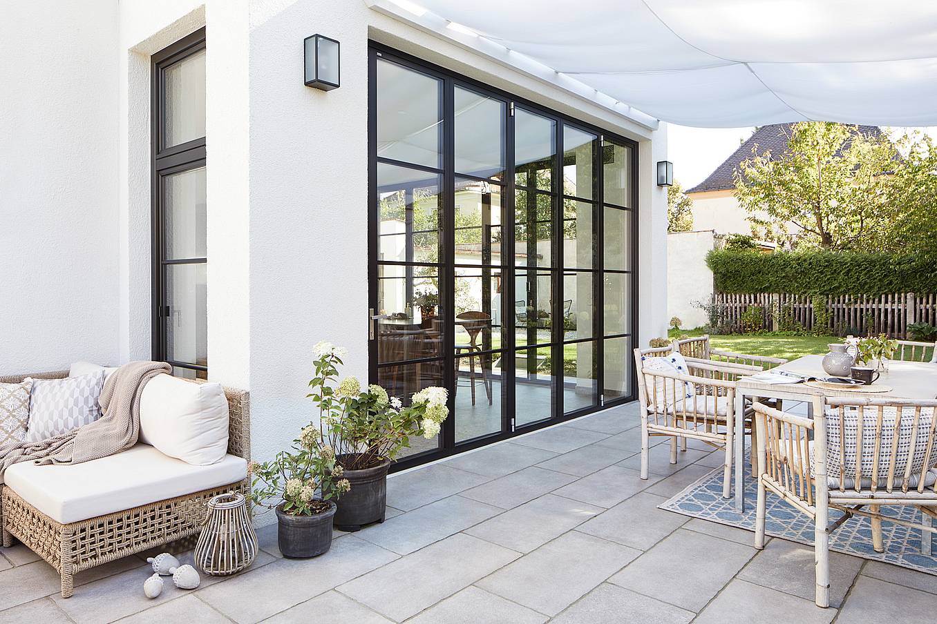 Steel Look Folding Glass Doors