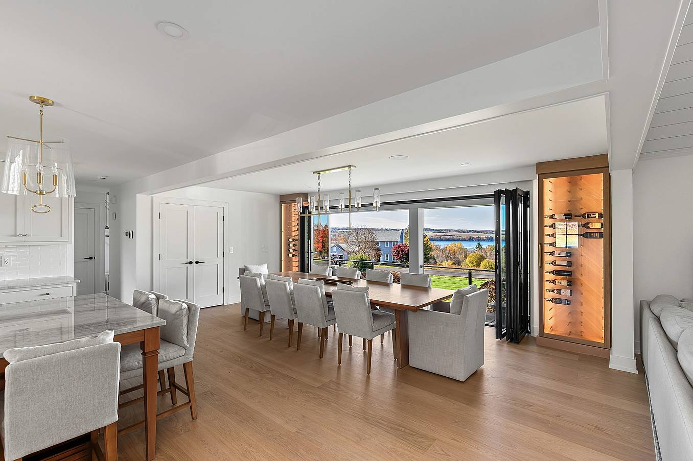 Home remodel with bifold glass door system