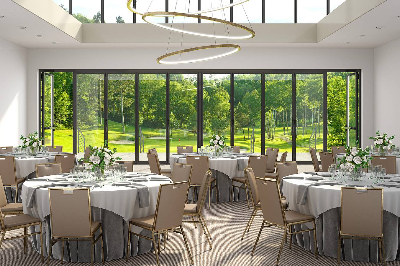 Slimmest sightline folding glass wall system
