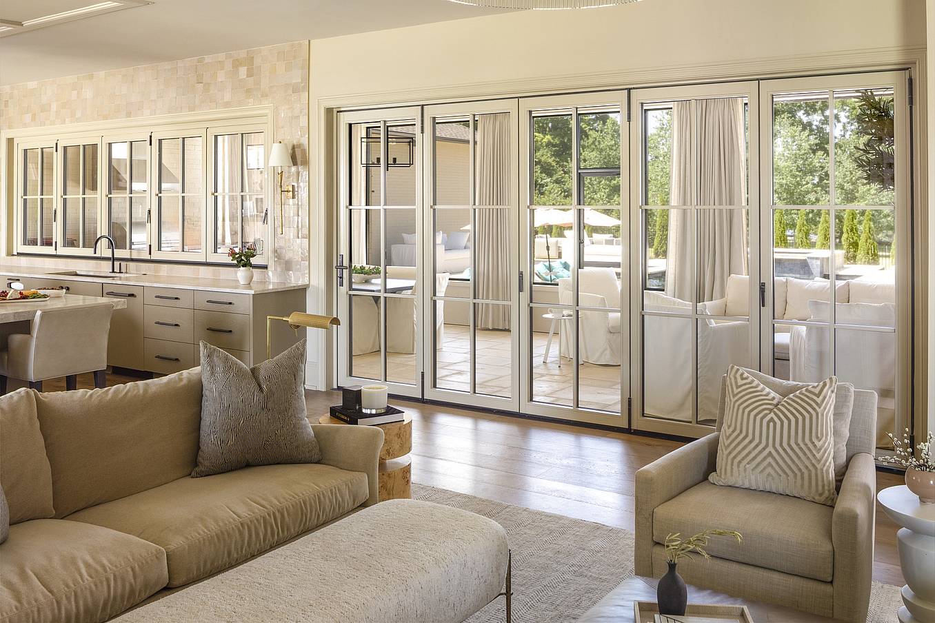 Slimmest aluminum clad folding glass wall system