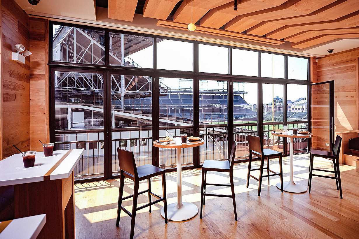 NanaWall SL70 closed with full view of wrigley field
