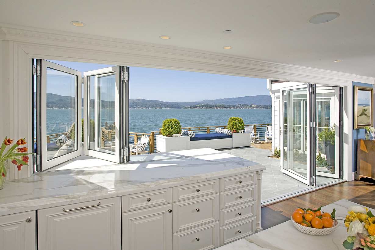 kitchen folding glass walls